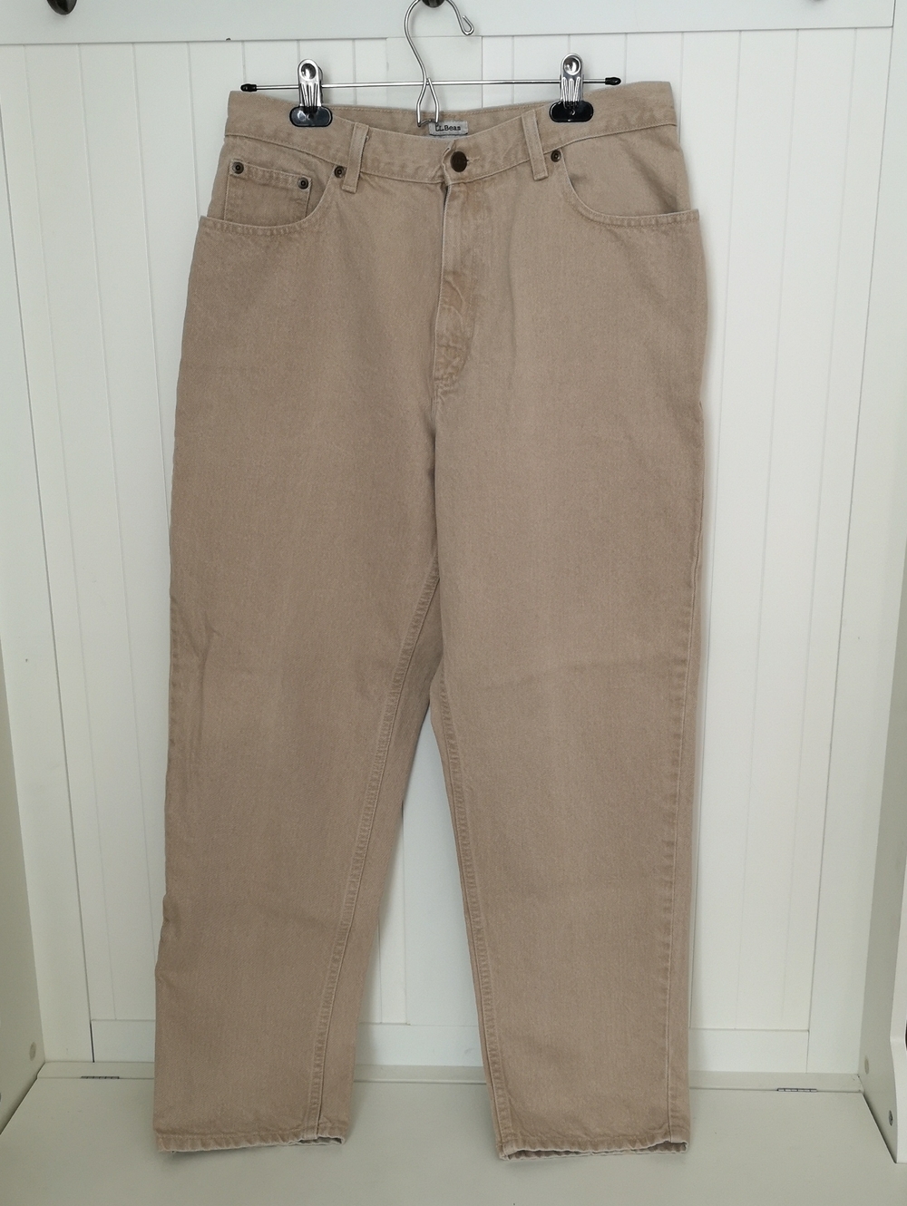 Women's L.L. Bean Size 14 Original Fit / Relaxed Tan Coloured Jeans Never Worn